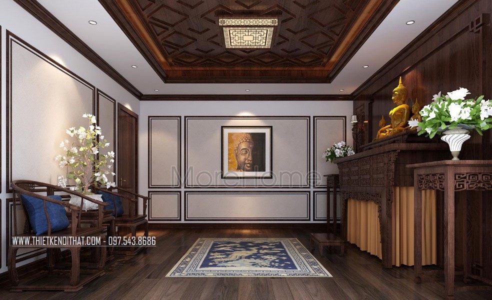 Thiết kế nội thất phòng thờ biệt thự Nam Định